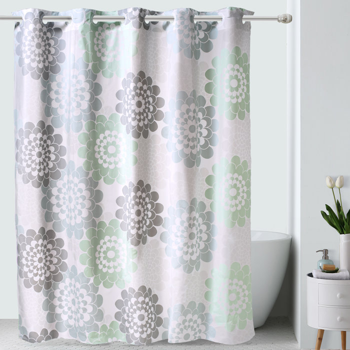 Hookless Vinyl Floral Single Shower Curtain Wayfair